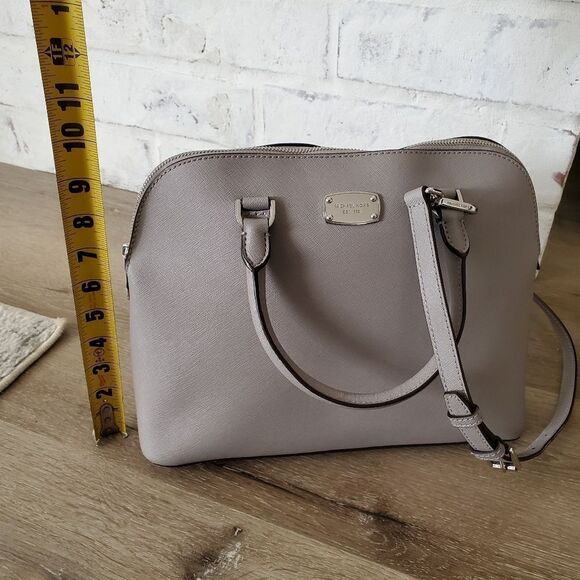 Michael Kors Gray Saffiano Leather Crossbody Satchel - Picture 5 of 17